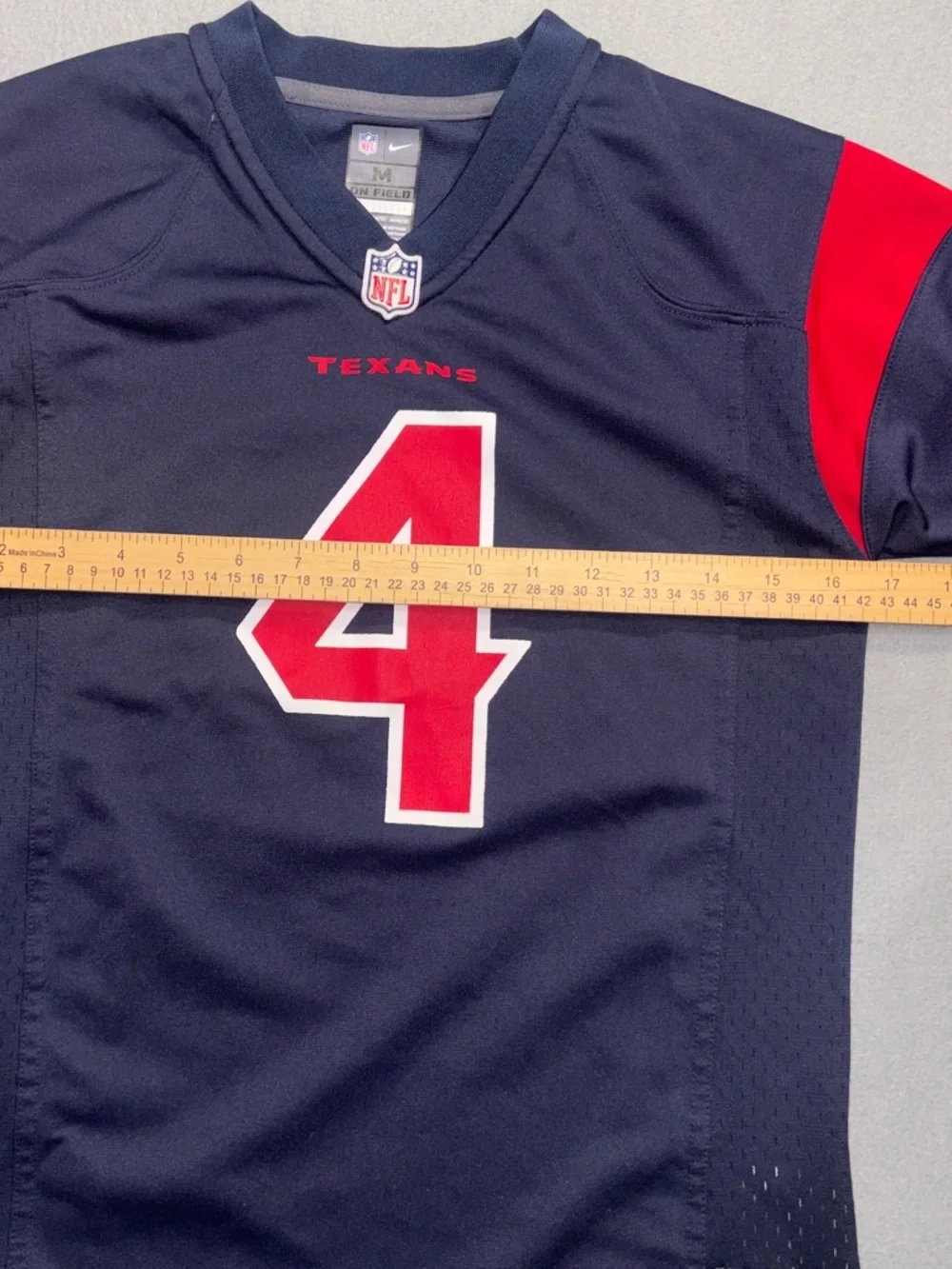 Kids Nike Houston Texans Deshaun Watson Navy Blue Home Game Football Jersey #4 M